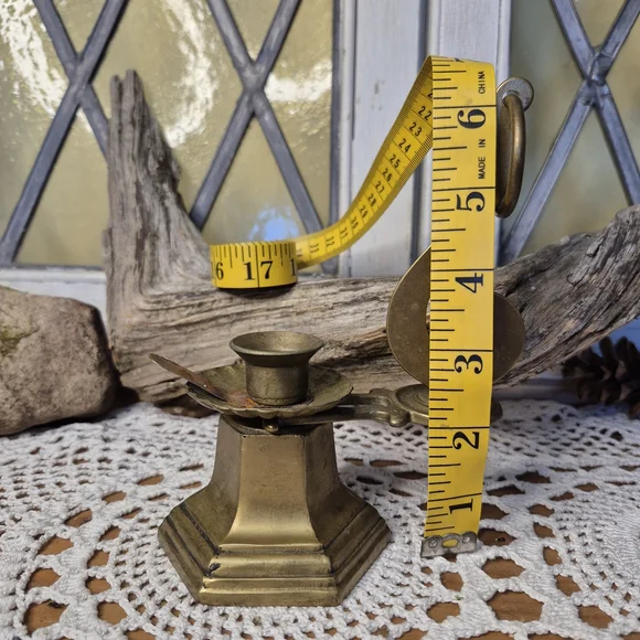 Vintage Brass Candle Holder with S Handle - Picture 7 of 12